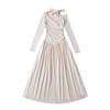 Novo Vestido Feminino Europeu e Americano para Início do Outono, Estilo Hot Girl, Design Inovador, Slim-fit Irregular, Decote nas Costas, Plissado, Forma A, Grande