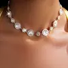 Collar de moda redondo con incrustaciones de diamantes transfronterizo, estilo corte vintage, cadena elegante para la clavícula, lujo ligero, collar de diseño de alta gama