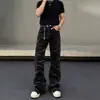 Jeans Rectos de Verano Estilo Japonés Transfronterizos Lavados Retro Americanos Nicho Unisex Sueltos Pantalones Largos High Street Europeos y Americanos