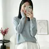 Cárdigan fino de lana de punto cruzado con cuello en V para mujer, chaqueta de punto casual de otoño, prenda exterior adelgazante y versátil