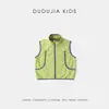 Colete Infantil Dudu Family Roupa de Meia-Estação Jaqueta para Bebê Menina Estilosa para Exterior Roupas de Outono para Menina Top Color Block Casual Tendência