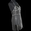 Vestido cruzado de pecho con borlas transfronterizo Cadena metálica Sujetador Cadena corporal de personalidad Accesorios de vestir