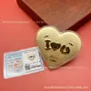Amor en el Día de San Valentín Chino 52Mg Un Corazón Amor Oro Pastillas Oro Puro 999 Regalo del Día de San Valentín Concha de Agua Oro Al por Mayor