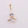 Comercio exterior transfronterizo alas de ángel forma de corazón circonita alas anillo para ombligo botón de ombligo piercing joyería corporal al por mayor