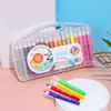Plumones de Acuarela Lavables Cabeza Suave para Niños Guardería Set de 12 Colores Pincel Set de 36 Colores Materiales de Arte para Escuela Primaria -1