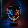Máscara Facial Luminosa de Luz Fría de Color Mixto Forma V Máscara Luminosa de Luz Fría Doble Color Fiesta de Halloween Carnaval Rostro Luminoso