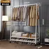 Cabide Simples de Chão para Quarto de Casa, Cabide Móvel para Pendurar Roupas, Varal Interno para Varanda, Cabide de Roupas e Chapéus para Dormitório