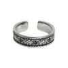Anillo Abierto Punk Estilo Gótico Retro Oscuro Flor de Iris Estrella Goteo de Aceite Anillo Apilable de Gama Alta de Nicho para Mujeres