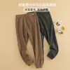 Pantalones térmicos de doble capa engrosados de cintura alta para niñas con sobrepeso, hechos de seda y lana, con protección para el vientre, talla grande y diseñados para usar como leggings interiores en otoño