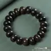 Bodhisattva Ajedrez Madera de Oudh Pulsera de Círculo Único de Madera Vieja para Hombre Pulsera de Cuentas de Oración Budista Agujero Pequeño Pulsera de Cuentas de Madera 108 Cuentas