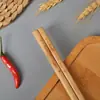 100 Pares de Palillos de Bambú Natural Tallado para Uso Doméstico, Palillos de Madera Maciza sin Pintar, Bambú para Restaurante y Cocina, Resistentes a Altas Temperaturas y Antideslizantes