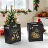 Bolsas de Tote Festivas Negras de Navidad, Bolsas de Regalo Empresariales Personalizadas, Empaque para Fiestas Navideñas, Bolsas de Tote al por Mayor