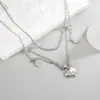 Diseño de Nicho Collar de Corazón de Gama Alta para Mujer, Exquisito y Moderno, Colgante de Cruz de Doble Capa Versátil, Cadena para Clavícula de Lujo Ligero