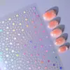 Nuevas pegatinas de arte para uñas transfronterizas: formas de estrella metálicas con láser doradas y plateadas de dibujos animados, pentagramas grandes y pequeños, pegatinas de uñas adhesivas con láser