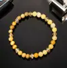 Pulsera de Piedra Natural Más Vendida Transfronteriza Pulsera de Topacio Amarillo Cristal Amarillo Piedra de Imagen Rombo Cristal Separador Pulsera Estilo Pareja