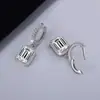 Pendientes de Moissanita Más Vendidos Transfronterizos Pendientes de Plata S925 Corte Esmeralda con Moissanita de Alta Gama Venta al por Mayor de Fábrica
