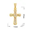 Accesorios de Colgante de Circonita Micropavimentada Collar Cruz Luna Joyería Chapado en Oro Real de 18 Quilates