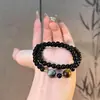 Pulsera Doble Círculo de Piedra Ojo de Tigre de Obsidiana Natural para Hombres y Mujeres, Atrae Riqueza y Mejora la Suerte, Pulsera de Cristal Múltiple Círculo Apilable para Parejas, Regalo