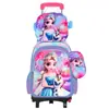 Nueva Lindo Carrito Escolar para Estudiantes de Primaria Grados 3~6 Set de Tres Piezas de Dibujos Animados Mochila Escolar de Dos Ruedas Seis Ruedas para Niños Lista para la Venta