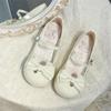 ZapatosLolita Dulces y Lindos con Lazo 2025 Nuevos de Verano Diarios Versátiles Mary Jane Zapatos Pequeños de Cuero
