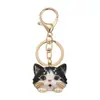 Colgante de gato de dibujos animados de moda más vendido, cabeza de gato simulada con diamantes, llavero, regalo para novias, llavero de decoración para coche