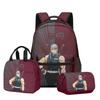 Mochila Escolar con Diseño de Anime, Mochila de Viaje, Lonchera, Estuche para Lápices, Set de Tres Piezas para Estudiantes de Primaria y Secundaria, con Estampado