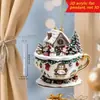 Llavero Colgante Plano de Acrílico Navideño Transfronterizo Papá Noel Muñeco de Nieve Caja de Regalo Llavero de Regalo Festivo Pequeño