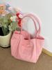 Bolsa de Lona Estilo Desenho Animado Infantil Elefante Grande Capacidade Estudante para o Dia a Dia Bolsa Tote com Alça Grossa Estampa Fofa Pequena Fresca