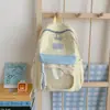 Mochila fresca de verano con bloques de color para estudiantes de secundaria y preparatoria, estilo padre-hijo, adecuada para vacaciones y viajes, disponible en varios tamaños para estudiantes de primaria