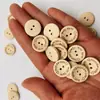 Comercio exterior superventas botones redondos de madera con marcado láser de dos ojales hechos a mano accesorios de ropa DIY botones de tronco