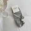 Calcetines de Encaje para Mujer, Calcetines Bajos Finos, Calcetines de Algodón de Verano, Antideslizantes, Talón Antideslizante, Borde Fruncido, Estilo Japonés, Calcetines Invisibles de Verano, Calcetines Cortos