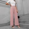 Moda Otoñal Europea y Americana Transfronteriza para Mujer, Pantalones Largos de Pierna Recta Sueltos de Cintura Alta y Pierna Ancha para Ir al Trabajo
