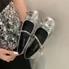 Sapatos Baixos Femininos Elegantes para Primavera e Outono com Laço 2026 Novos Sapatos Mary Jane Estilo Ballet Francês