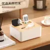 Madera Natural Lujo Ligero Sala de Estar Hogar Caja de Pañuelos de Plástico Escritorio Caja de Pañuelos de Bambú Baño Almacenamiento Caja de Bambú y Madera Logo