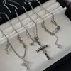 Estilo Dulce Fresco Sexy Pin Cruz Collar Gargantilla para Mujer Cadena para Clavícula de Estrella de Nicho de Alta Gama Accesorios