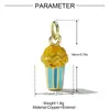 Papas fritas transfronterizas Palomitas de maíz Hamburguesa Colgante de cobre y circonita DIY Pendientes de perrito caliente de cóctel para mujer Colgante de joyería Colgante