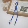 Llavero de Cuerda Tejida con Cuentas de Bloques de Color de Moda Nuevo Cordón Colgante Versátil para Bolso Mochila de Estudiante Adorno