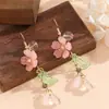 Lista de Nuevos Productos de Amazon Transfronterizos: Pendientes Largos con Borlas de Flores Dulces y de Hada para Niñas, Pendientes Creativos Retro de Nicho