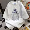 Camiseta Casual Loose Vintage com Estampa de Letras Estilo Preguiçoso Design de Nicho para Mulheres Verão 2025