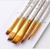 5 Pcs Pérola Branca Haste Combinação Nylon Escova de Cabelo Aquarela Guache Acrílico Óleo Conjunto de Escova de Suprimentos de Arte