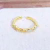 Anel Aberto Vintage Floral Borboleta Esmaltado Cravejado com Diamantes Empilhável Nicho Alto Padrão Luxo Leve Feminino