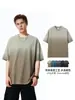 Camiseta de Ropa para Hombre Jie Zhan con Degradado Tie-Dye Colección Primavera/Verano 26th 270g Lavada Vintage Oversize de Algodón Puro Manga Corta.