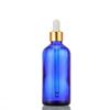 Botella de Vidrio Azul para Aceite Esencial Botella Vacía Botella con Gotero de Cabezal de Plástico Esencia a Prueba de Luz Solución Original Muestra Cosméticos Botella de Relleno Venta al por Mayor