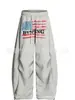 Pantalones de Pierna Ancha de Cintura Alta con Cordón de Diseño de Nicho 2026 Estilo High Street Americano Pantalones Deportivos Casuales Estampados Unisex