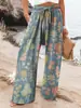 2026 Ropa de Mujer Transfronteriza Amazon Nuevo Cintura Alta Casual Holgado Pierna Ancha Pantalones Y2 Comercio Exterior Estampado Digital