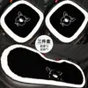 Cojín de asiento de coche de invierno hecho de piel sintética de conejo, diseño lindo de dibujos animados, funda de asiento cálida y antideslizante, almohadilla creativa de felpa para asiento de coche