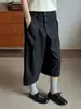 Terno Irregular de Alta Qualidade Calças Wide-Leg Shorts Casuais Masculinos 2026 Novas Calças Cropped de Cintura Alta Shorts Casuais