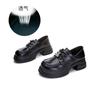 Mocasines de Cuero Genuino Nuevos para Mujer 2026 Primavera Nuevo Estilo Tacón Grueso Estilo Británico Zapatos de Cuero Pequeños Zapatos de Moda Versátiles Casuales