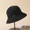 Sombrero de Pescador Ligero de Ganchillo para Primavera y Verano para Mujer 2026 Nuevo Estilo Sombrero de Cubo de Ala Ancha de Protección Solar Liso