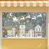 Decoraciones Navideñas Transfronterizas Reno Copo de Nieve Pegatinas Estáticas Creativas Trineo Luna Casa de Nieve Pegatinas Navideñas Mayoreo
